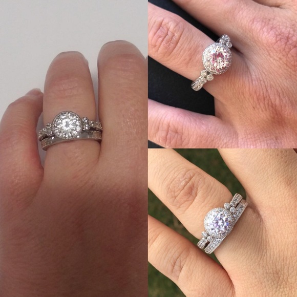 💍Wedding Royal Sterling Sliver Cz Ring Set,5-10